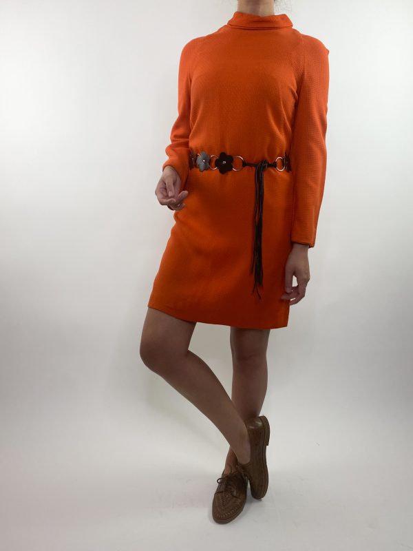 robe-dress-orange-60s-vintage-ginievintage